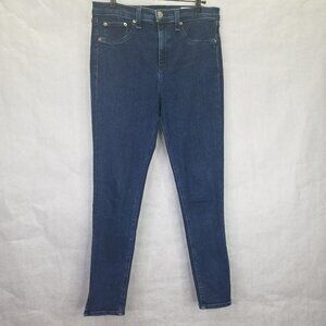 Rag & Bone Jeans Women's 29 High Rise Tapered Split Ankle Blue Pockets Dark Wash